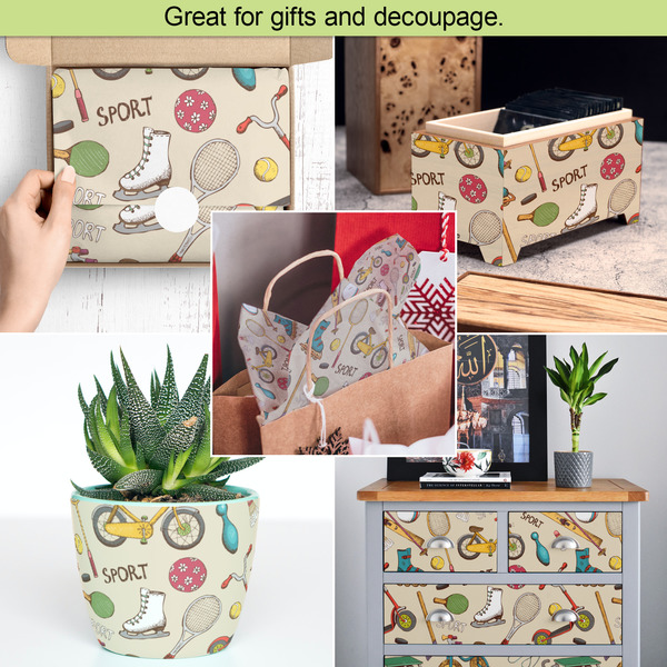 Vintage Sports Tissue Paper - In Use Collage