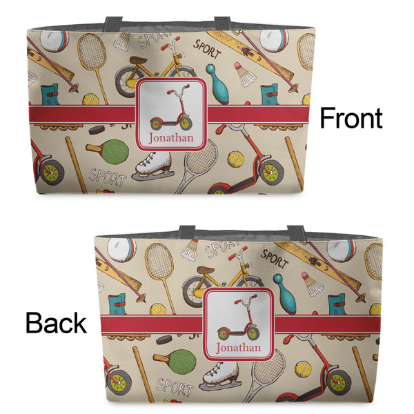 Vintage Sports Tote w/Black Handles - Front & Back Views