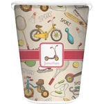 Vintage Sports Waste Basket - Double Sided (White) (Personalized)