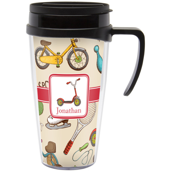 Custom Vintage Sports Acrylic Travel Mug with Handle (Personalized)