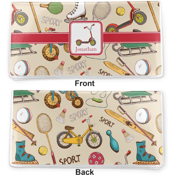 Vintage Sports Vinyl Check Book Cover - Front and Back