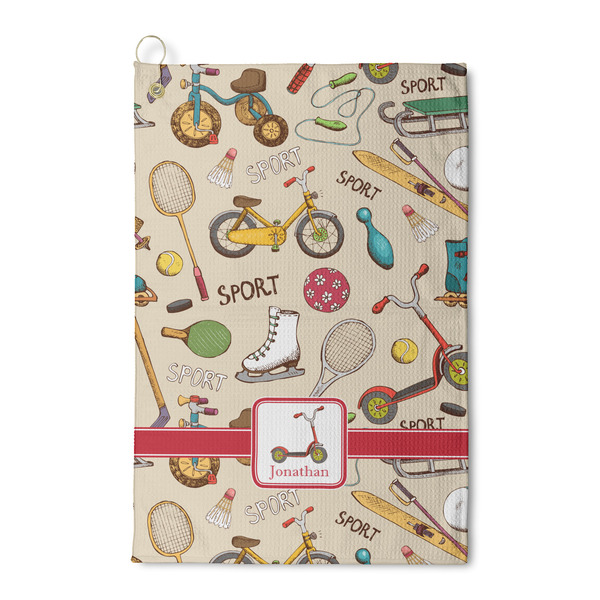 Custom Vintage Sports Waffle Weave Golf Towel (Personalized)