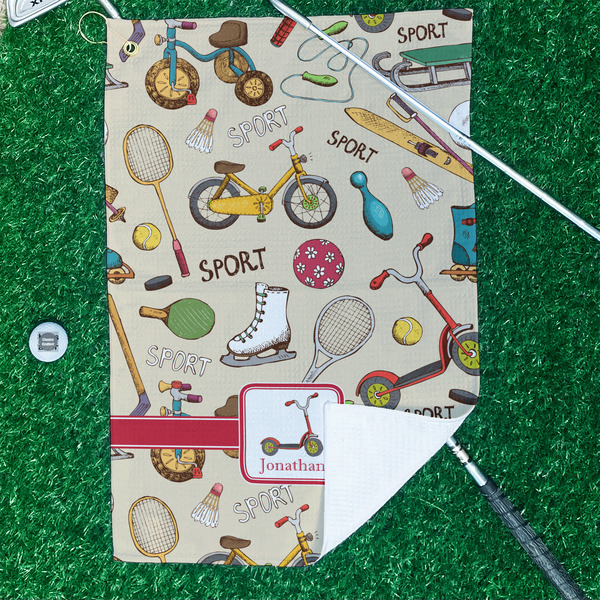 Vintage Sports Waffle Weave Golf Towel - In Context