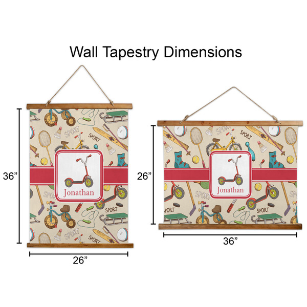 Vintage Sports Wall Hanging Tapestries - Parent/Sizing