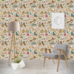 Vintage Sports Wallpaper & Surface Covering (Water Activated - Removable)