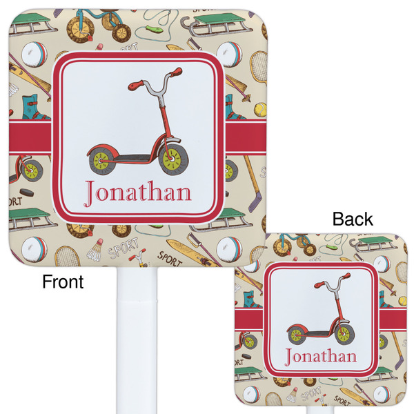 Vintage Sports White Plastic Stir Stick - Double Sided - Approval