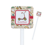Vintage Sports Square Plastic Stir Sticks (Personalized)