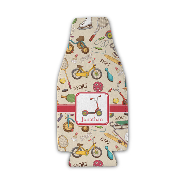 Vintage Sports Zipper Bottle Cooler - Set of 4 - FRONT