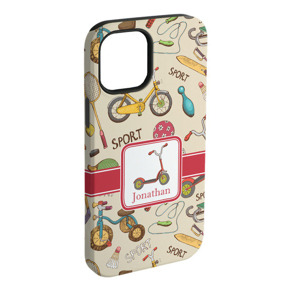 Custom Vintage Sports iPhone Case - Rubber Lined - iPhone 15 Plus (Personalized)