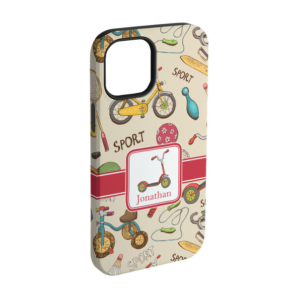 Custom Vintage Sports iPhone Case - Rubber Lined - iPhone 15 (Personalized)