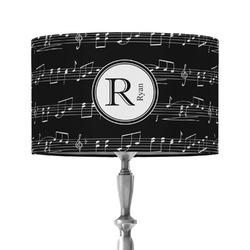 Musical Notes 12" Drum Lamp Shade - Fabric (Personalized)