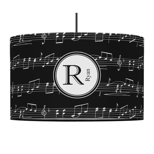 Custom Musical Notes 12" Drum Pendant Lamp - Fabric (Personalized)