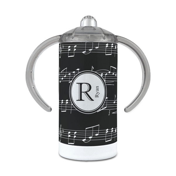 Custom Musical Notes 12 oz Stainless Steel Sippy Cup (Personalized)