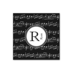 Musical Notes Wood Print - 12x12 (Personalized)
