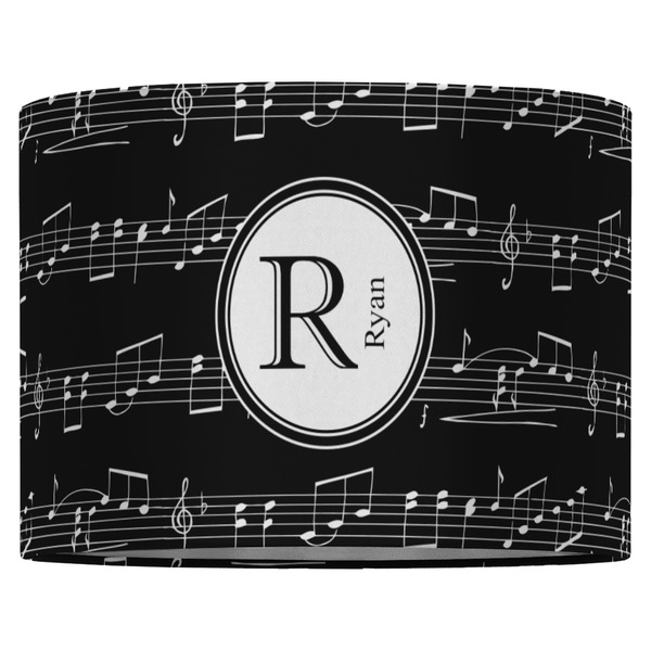 Musical Notes 16" Drum Lampshade - FRONT (Fabric)