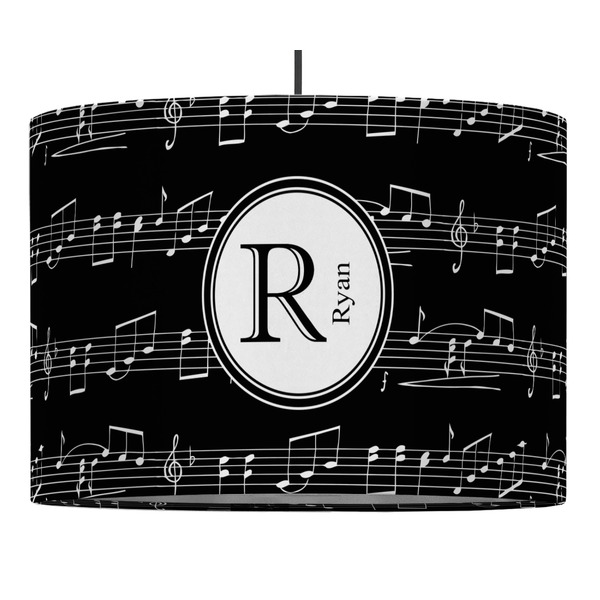 Custom Musical Notes 16" Drum Pendant Lamp - Fabric (Personalized)