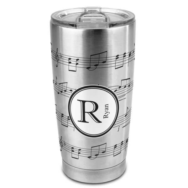 Custom Musical Notes 20oz Stainless Steel Double Wall Tumbler - Full Print (Personalized)