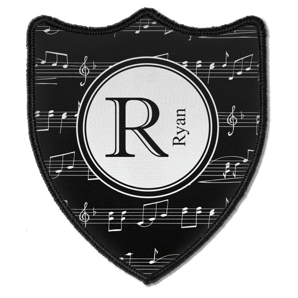 Custom Musical Notes Iron On Shield Patch B w/ Name and Initial