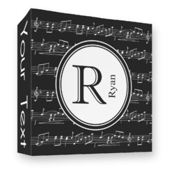 Musical Notes 3 Ring Binder - Full Wrap - 3" (Personalized)