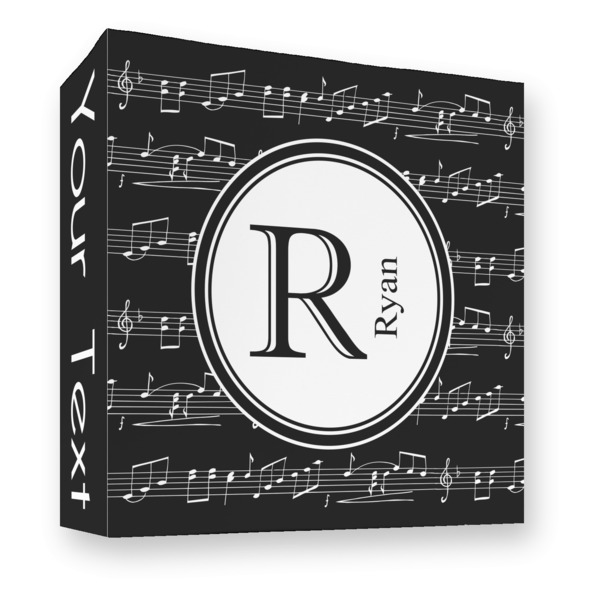 Custom Musical Notes 3 Ring Binder - Full Wrap - 3" (Personalized)