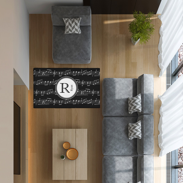 Musical Notes 3'x5' Indoor Area Rugs - IN CONTEXT