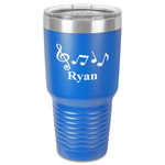 Musical Notes 30 oz Stainless Steel Tumbler - Royal Blue - Single-Sided (Personalized)