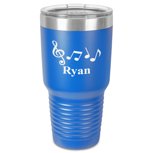 Custom Musical Notes 30 oz Stainless Steel Tumbler - Royal Blue - Single-Sided (Personalized)
