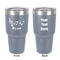 Musical Notes 30 oz Stainless Steel Ringneck Tumbler - Grey - Double Sided - Front & Back