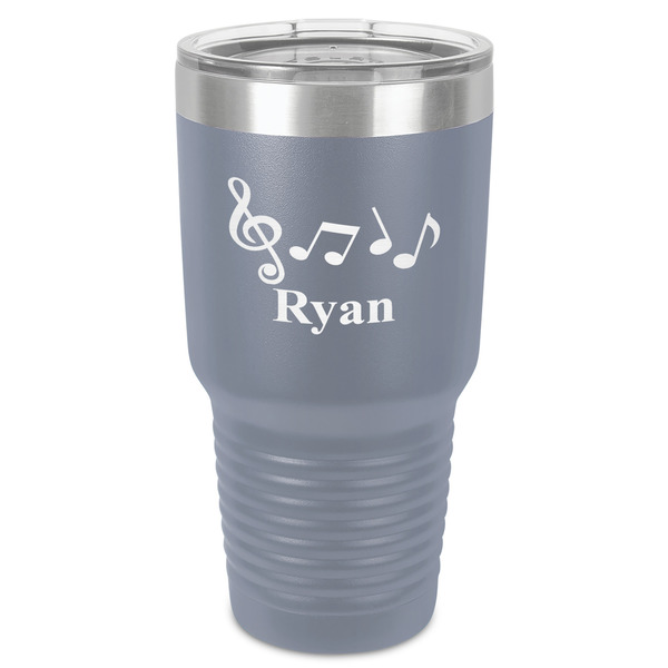 Custom Musical Notes 30 oz Stainless Steel Tumbler - Grey - Single-Sided (Personalized)