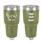 Musical Notes 30 oz Stainless Steel Ringneck Tumbler - Olive - Double Sided - Front & Back
