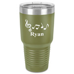 Musical Notes 30 oz Stainless Steel Tumbler - Olive - Single-Sided (Personalized)