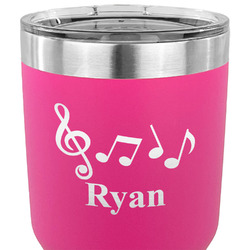 Musical Notes 30 oz Stainless Steel Tumbler - Pink - Single Sided (Personalized)