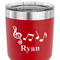 Musical Notes 30 oz Stainless Steel Ringneck Tumbler - Red - CLOSE UP