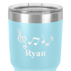 Musical Notes 30 oz Stainless Steel Tumbler - Teal - Double-Sided (Personalized)