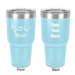 Musical Notes 30 oz Stainless Steel Tumbler - Teal - Double-Sided (Personalized)