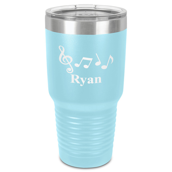 Custom Musical Notes 30 oz Stainless Steel Tumbler - Teal - Single-Sided (Personalized)