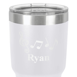 Musical Notes 30 oz Stainless Steel Tumbler - White - Single-Sided (Personalized)