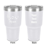 Musical Notes 30 oz Stainless Steel Tumbler - White - Double-Sided (Personalized)