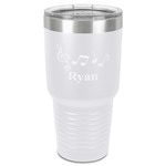 Musical Notes 30 oz Stainless Steel Tumbler - White - Single-Sided (Personalized)