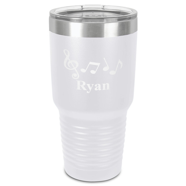 Custom Musical Notes 30 oz Stainless Steel Tumbler - White - Single-Sided (Personalized)