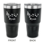 Musical Notes 30 oz Stainless Steel Tumbler - Black - Double Sided (Personalized)
