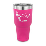 Musical Notes 30 oz Stainless Steel Tumbler - Pink - Single Sided (Personalized)