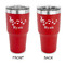 Musical Notes 30 oz Stainless Steel Tumbler - Red - Double Sided (Personalized)