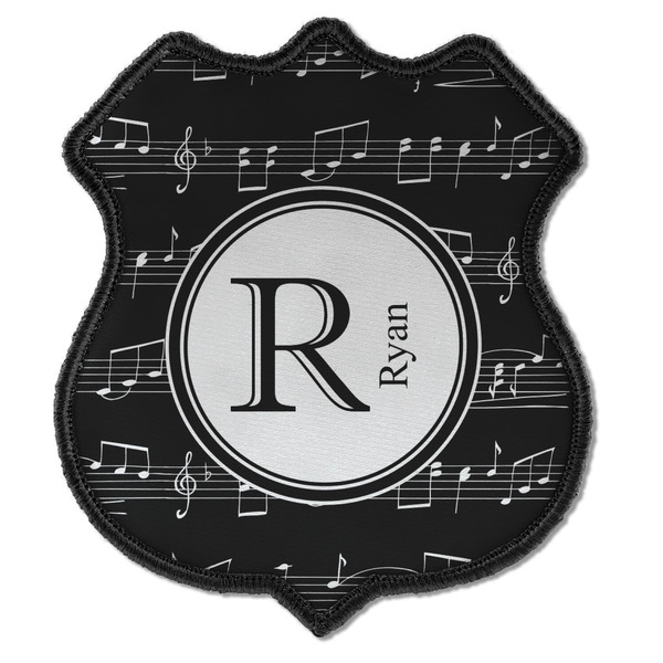 Custom Musical Notes Iron On Shield Patch C w/ Name and Initial