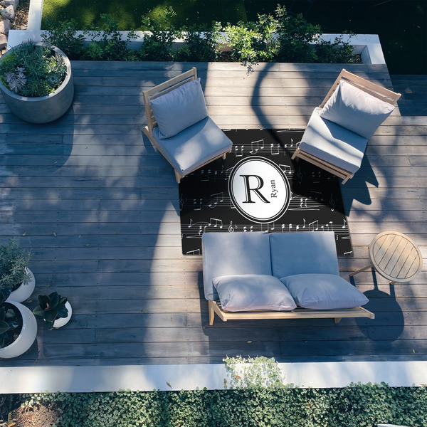 Musical Notes 5'x7' Patio Rug - In context