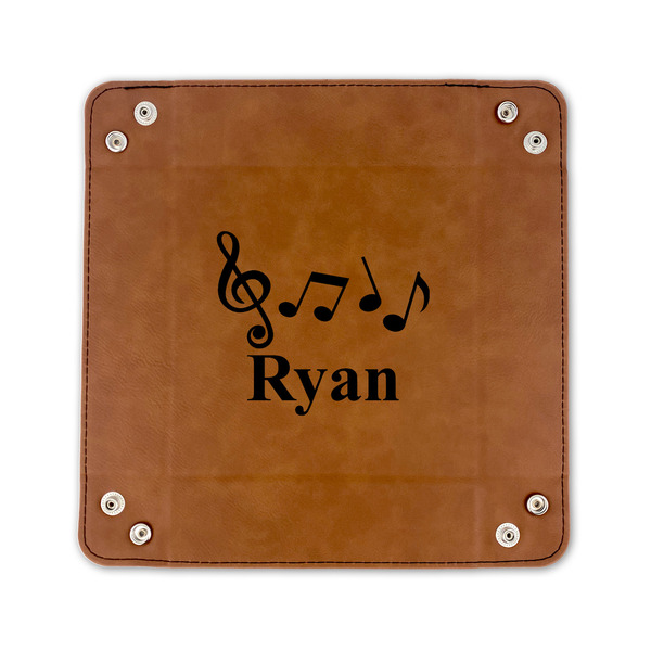 Musical Notes 6" x 6" Leatherette Snap Up Tray - FLAT FRONT