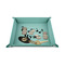 Musical Notes 6" x 6" Teal Leatherette Snap Up Tray - STYLED