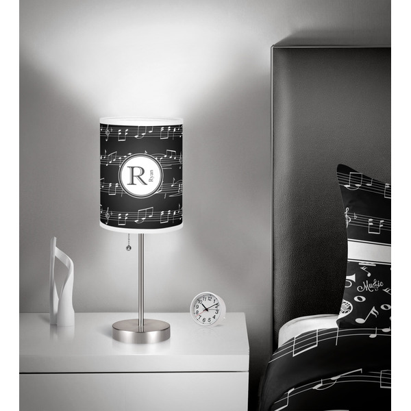 Musical Notes 7 inch drum lamp shade - in room