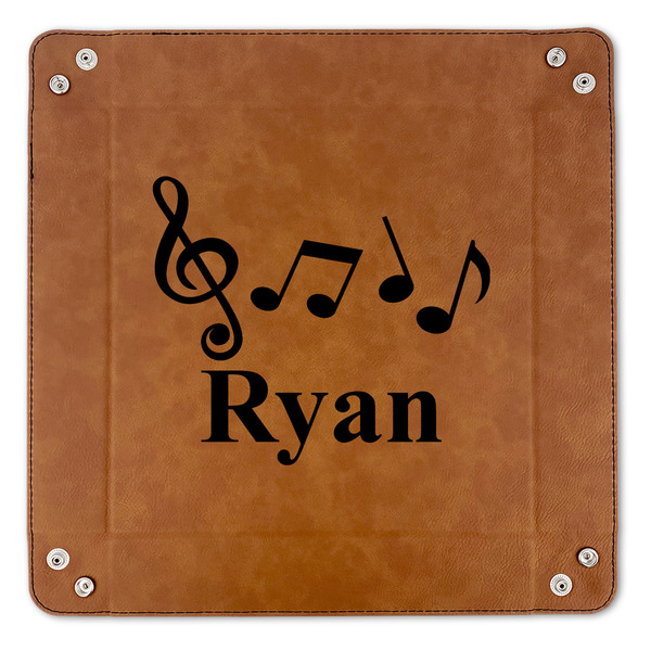 Musical Notes 9" x 9" Leatherette Snap Up Tray - APPROVAL (FLAT)