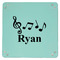 Musical Notes 9" x 9" Teal Leatherette Snap Up Tray - APPROVAL
